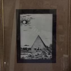 Tableau Franc-maçon encadré tableau 48 x 40cm - oeuvre 25 x 17