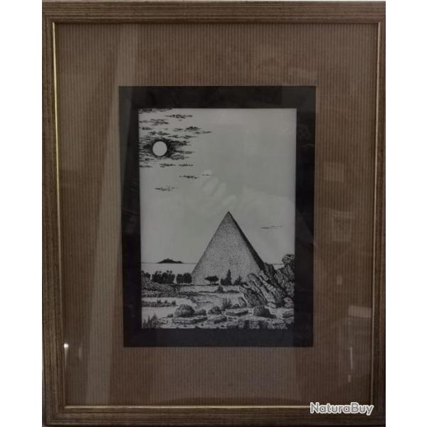 Tableau Franc-maon encadr tableau 48 x 40cm - oeuvre 25 x 17
