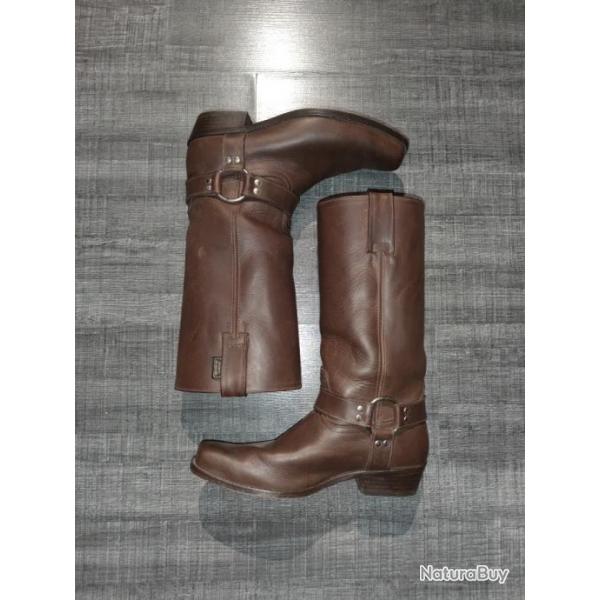 Bottes western artisanales en cuir taille 45