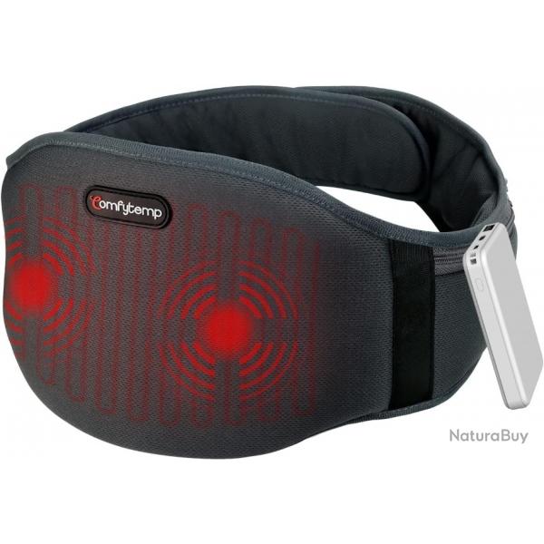 Ceinture Chauffante Lombaire Coussin Chauffant Pour Dos Sans Fil Avec 3 Modes de Massage et 3 Niveau