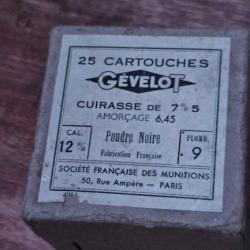 Cartouches Gevelot Calibre 12mm