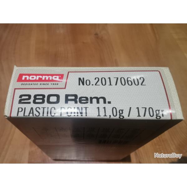 BOITE DE 20 MUNITIONS NORMA 280REM  BALISTIC POINT