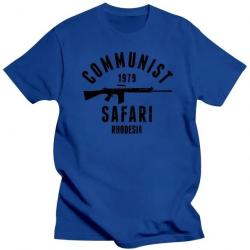 T-shirt "Communist Safari Rhodesia" - Bleu