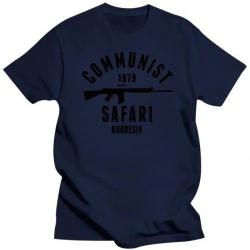 T-shirt "Communist Safari Rhodesia" - Bleu Marine