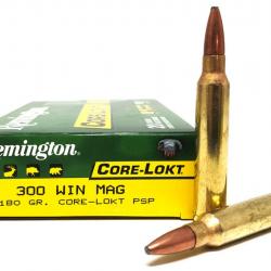 MUNITION REMINGTON 300 WIN MAG CORE-LOKT PSP 180GR VENDU A L'UNITE