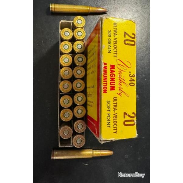 340 Weatherby Magnum 2 boites de balles 200 grain Soft point