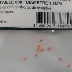 30 Billes orange fluo pour nymphes