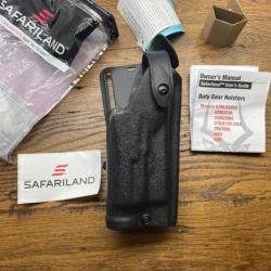 étui Safariland modèle 6285 SLS + hood guard - Smith & Wesson carcasse k (medium) pour Gaucher