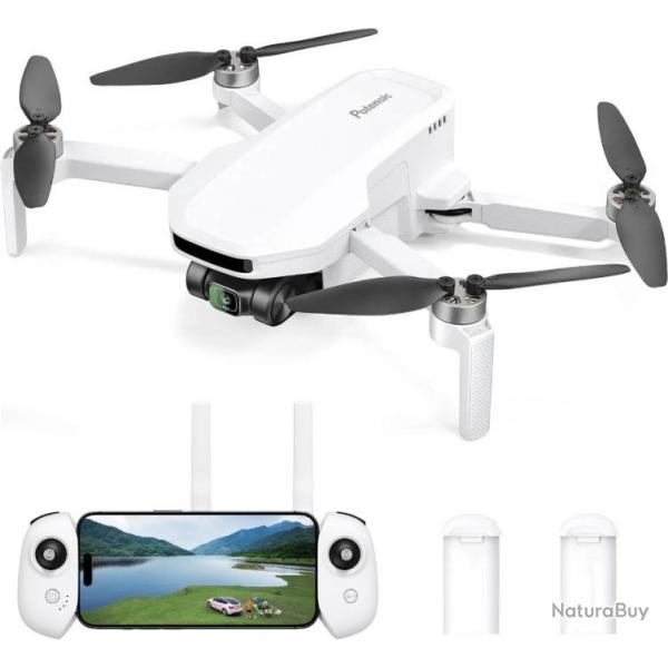 Drone Combo GPS Drone Moins de 249g 2 Batteries 80 Mins de Vol EIS 2,5K Camra 4KM de Transmission