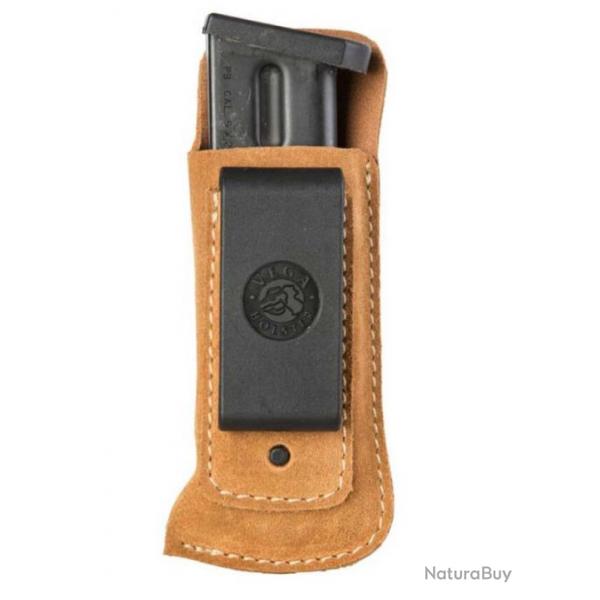 VEGA HOLSTER Porte-Chargeur Simple Inside Cuir Souple Beige Pistolet 3P09M