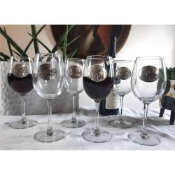 Verres à vin 360 ml décor étain relief de gibiers 6 pièces