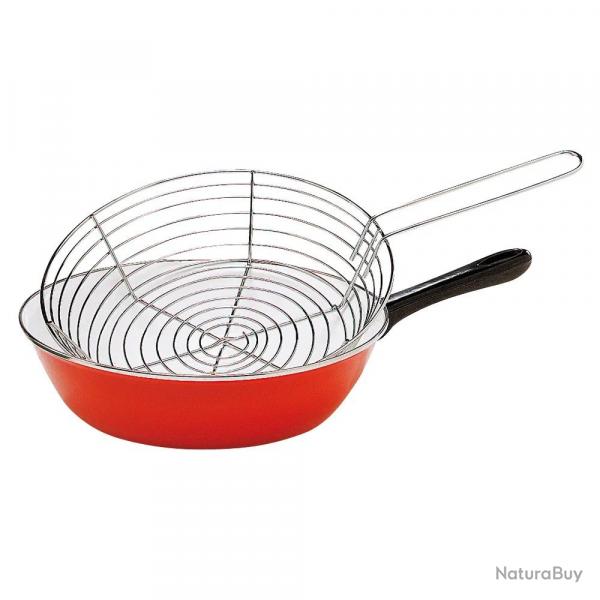 Poêle à friture 26 cm avec panier égouttoir en acier