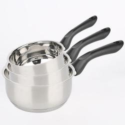 3 casseroles en acier inoxydable 16 à 20 cm