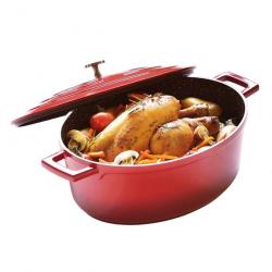 Cocotte en fonte ovale rouge Cuissons homogènes goût authentique