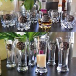 Verres à Whisky   verres à Pastis décor étain Lot de 12