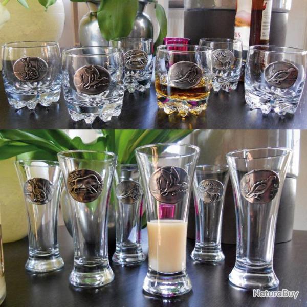 Verres  Whisky   verres  Pastis dcor tain Lot de 12