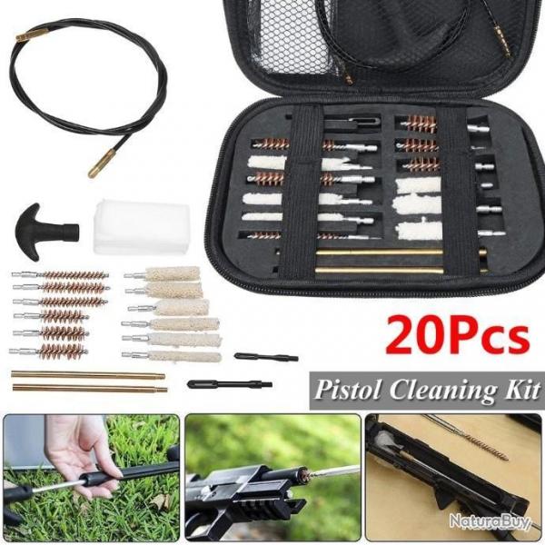 MALETTE DE NETTOYAGE UNIVERSELLE 20 PICES POUR ARMES DE POINGS - LIVRAISON GRATUITE