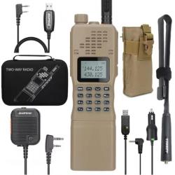 Pack Baofeng AR-152 15W Talkie-Walkie Tactique VHF UHF Beige | Radio Militaire | 12000mAh | Chasse