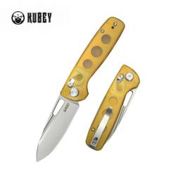 Couteau Pliant Kubey Bluff Ultem Lame Drop Point Acier 14C28N Axis Lock Clip KUB248A