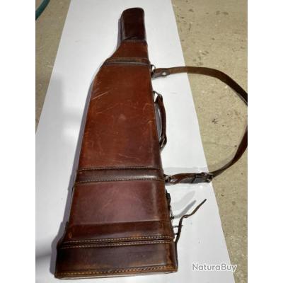 Ancien étui à Fusil Type Jambon En Cuir Vintage – Fabrication Française