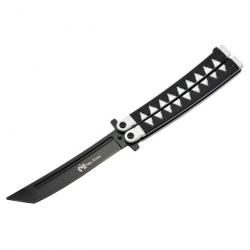 COUTEAU PAPILLON MAX KNIVES LAME ACIER NOIRE 3CR13 MANCHE NINJA