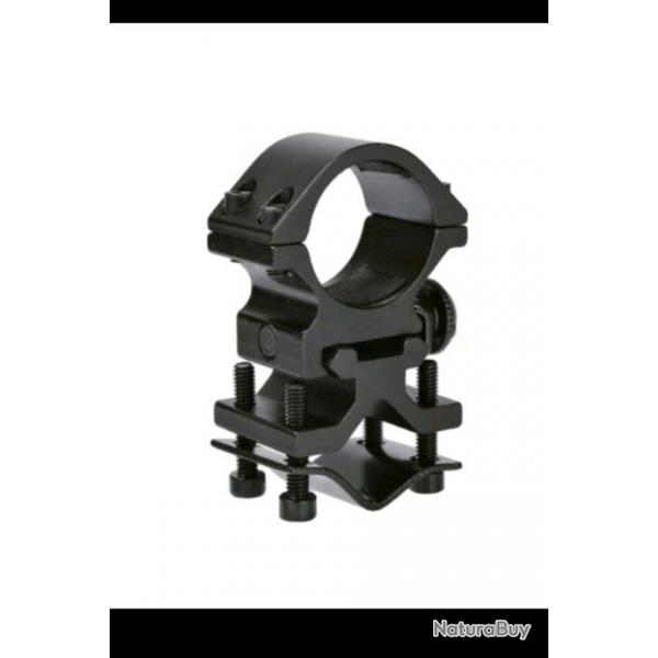 Adaptateur picatinny sur canon avec anneau 25mm pour lunette, lasers, bipieds, lampe...