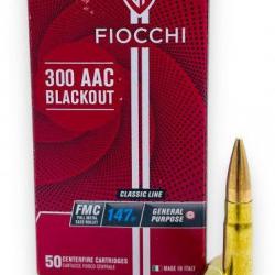 BOITE DE 100 CARTOUCHES FIOCCHI CAL.300AAC BLACKOUT 147GR FMJ