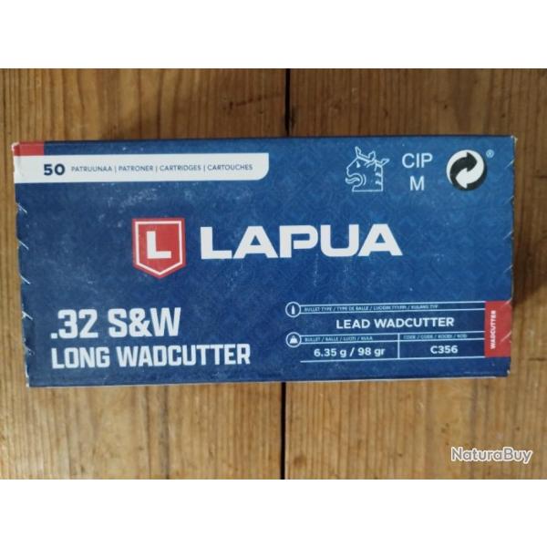 .32 S&W long WC LAPUA 98gr - boite 50