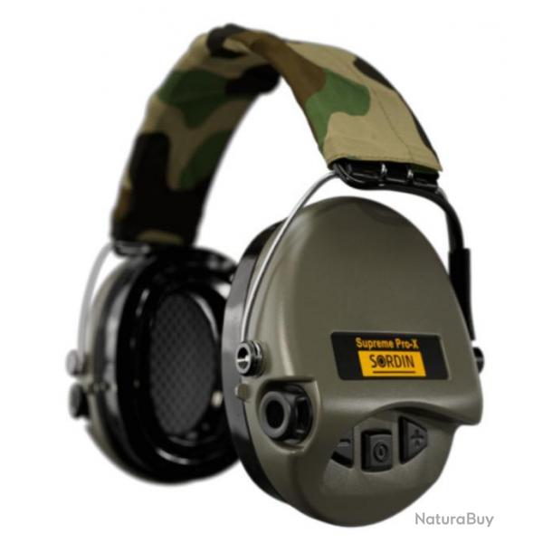 Casque anti-bruit Suprme Pro-X LED vert olive serre-tte tissu camo