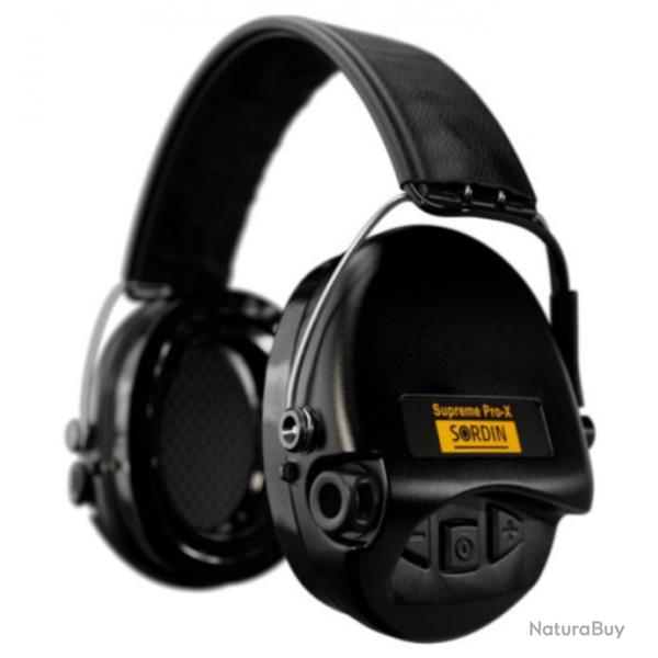 Casque anti-bruit Suprme Pro-X LED noir serre-tte cuir noir