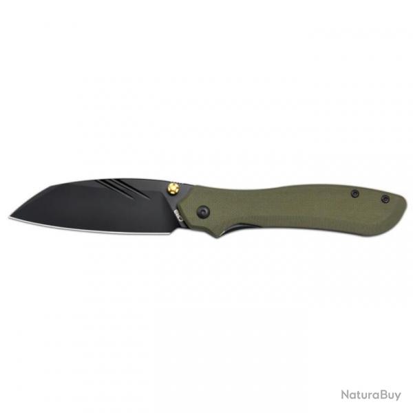 Couteau Pliant CJRB Fugly Green Lame Acier AR-RPM9 Manche G10 Linerlock Clip IKBS J1957GN