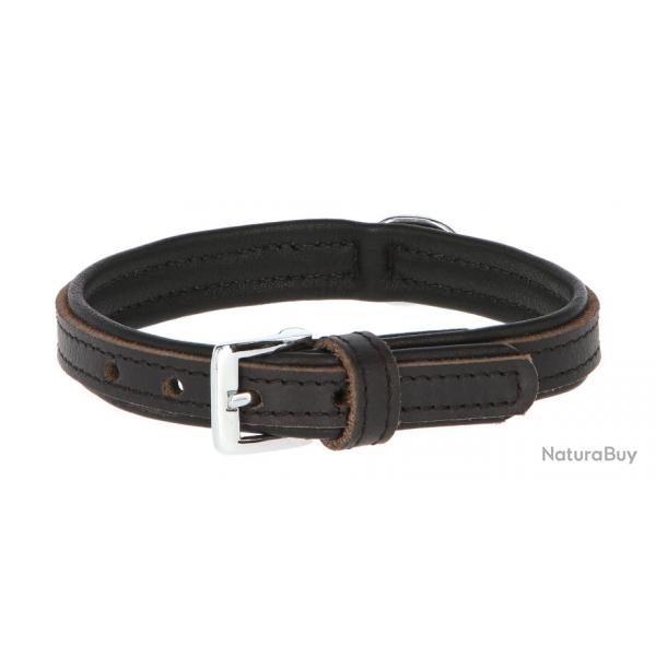 Collier en cuir doubl noir chien 41 - 47 cm x 30mm