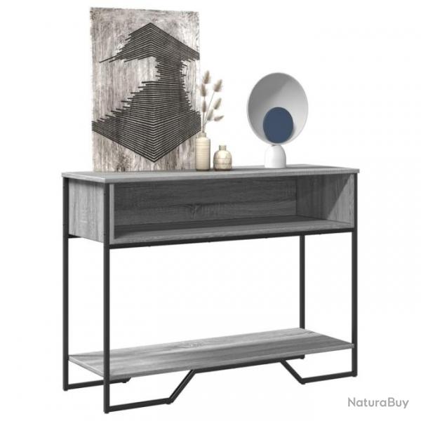 Table console sonoma gris 100x35x74,5 cm bois d'ingnierie