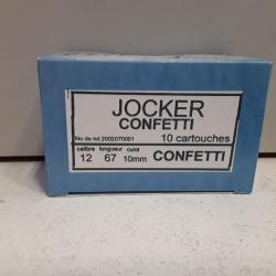 BOITE DE 10 CARTOUCHES JOCKER CONFETTIS CAL12  CH67