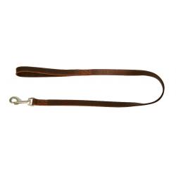 Laisse longue pour chien en cuir marron 100cm x20mm