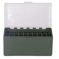 BOITE DE RANGEMENT VERTE COUVERCLE TRANSPARENT 50 MUNITIONS CAL 30-06