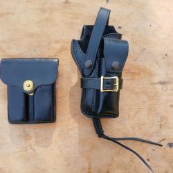 Holster cuir colt 45 CIA Vietnam porte chargeur Sellerie du Thymerais