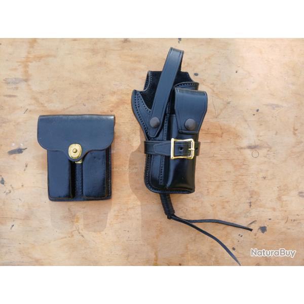 Holster cuir colt 45 CIA Vietnam porte chargeur Sellerie du Thymerais