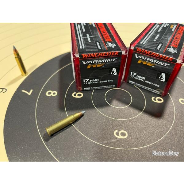 17 HMR varmint HV 17 grain WINCHESTER. lots de deux boites de 50