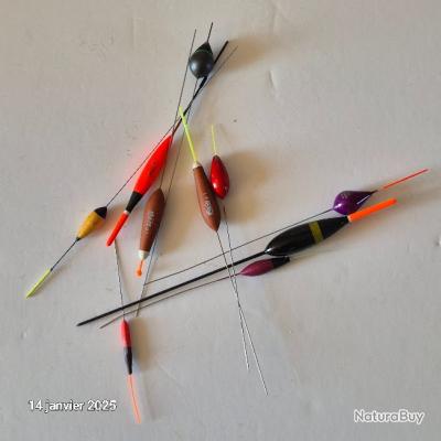 Lot De 10 Flotteurs De Pêche Avec Plombs – Tailles Multiples, Capacité 0,5g à 5g, Couleurs Vives, Pour Truite, Perche, Lac, Rivière