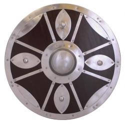 Bouclier rond avec ferrures en acier / reproduction