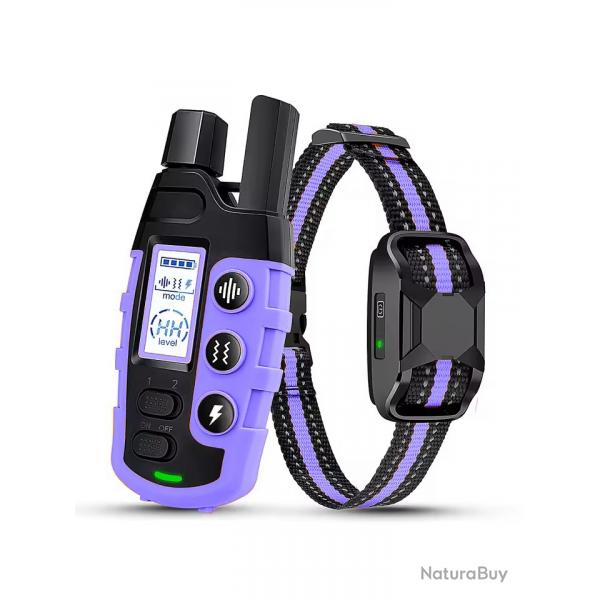 1 COLLIER DE DRESSAGE POUR CHIEN - VIOLET - MANUEL EN FRANAIS - LIVRAISON GRATUITE
