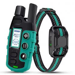 COLLIER DE DRESSAGE POUR CHIEN MULTI MODES - VERT - MANUEL EN FRANÇAIS - LIVRAISON GRATUITE