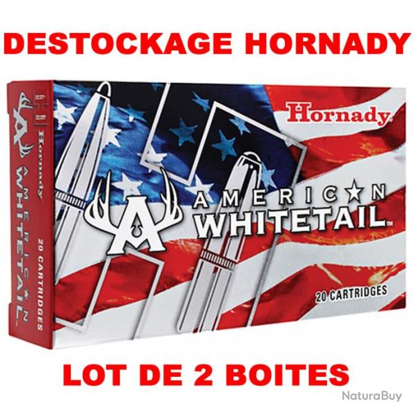 DESTOCKAGE HORNADY - LOT DE 2 BOITES DE 20 CARTOUCHES HORNADY 7MM REM MAG 154 GR INTERLOCK AMERICAN 