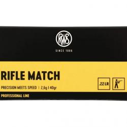 Balles 22LR Percussion Annulaire RWS Rifle Match