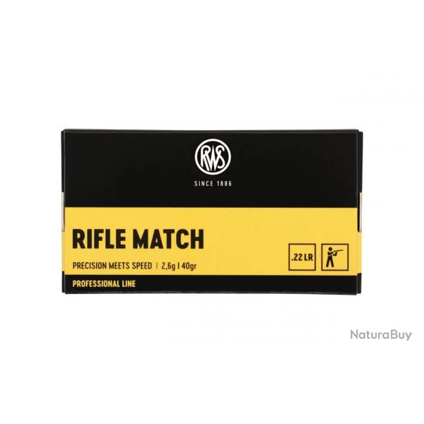 Balles 22LR Percussion Annulaire RWS Rifle Match