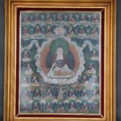 Ancien thangka (tangka) représentant shyakamuni et les 35 bouddhas de la confession - Chine ou Tibet