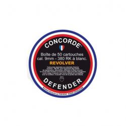 Cartouches CONCORDE DEFENDER cal.9mm pak pour revolver par 50