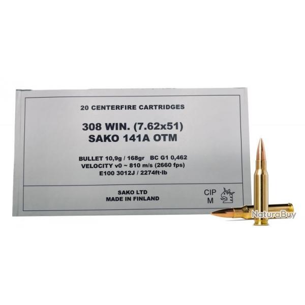 .308 SAKO 168gr target hpbt caisse metallic 380 pcs