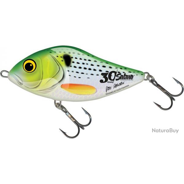 Poisson Nageur Salmo Slider Sinking 12cm SD12S Holo Green Striper